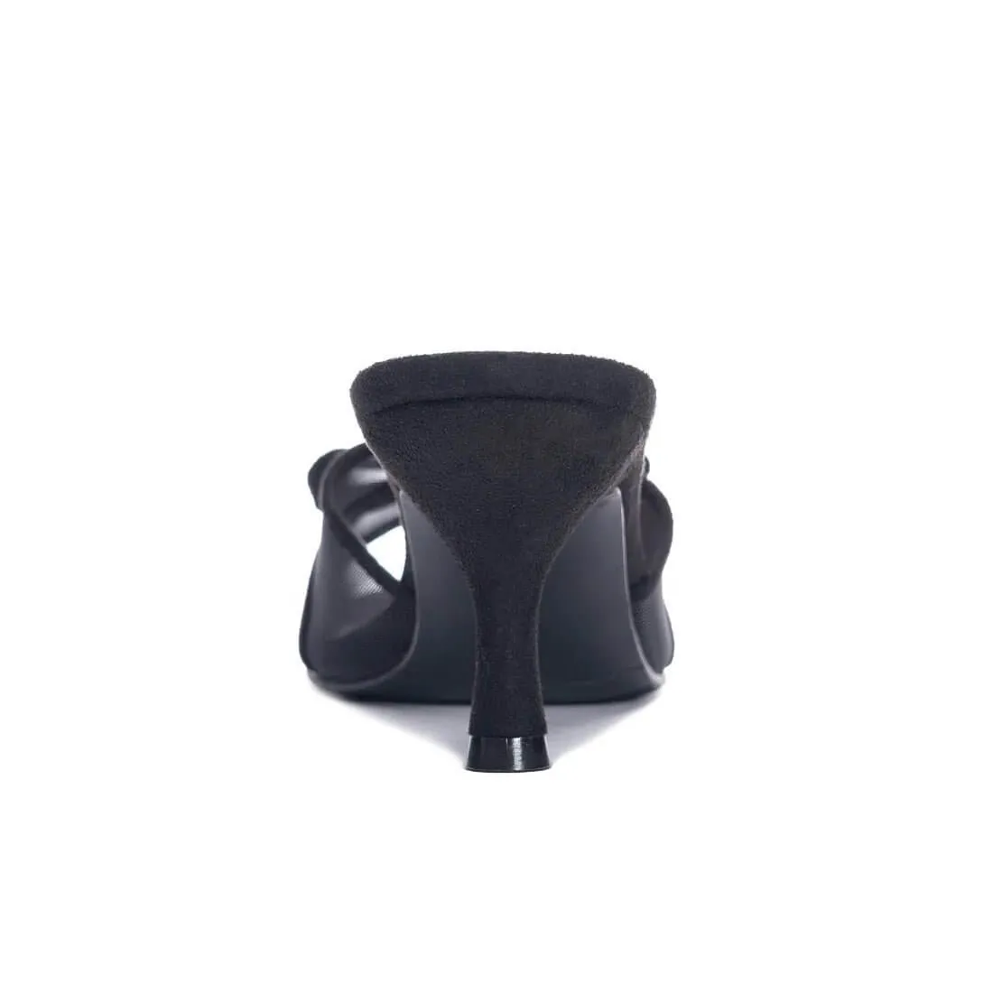 The Jump Up Dress Slide: Black Bow Kitten Heel
