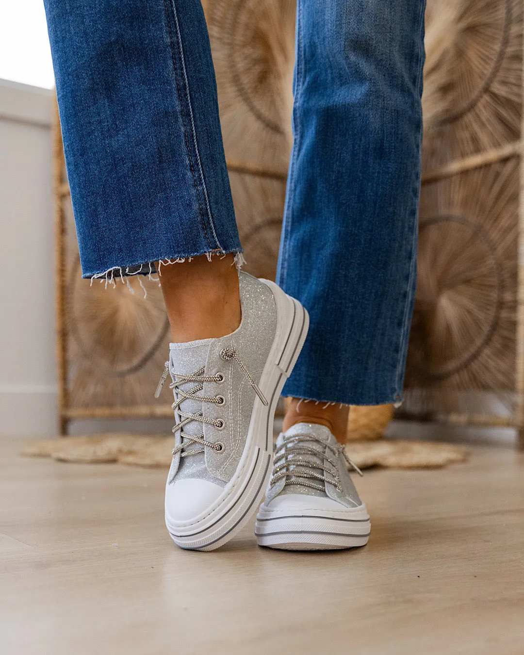 Very G Aman Glitter Sneakers - Silver