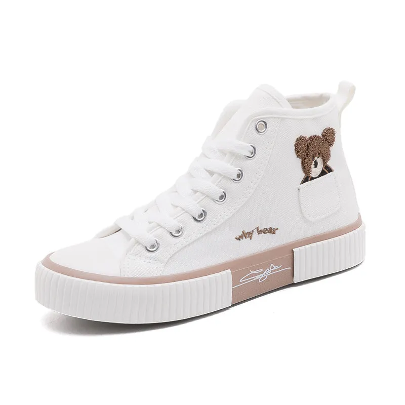Women's Embroidery Spring Three Times Vulcanized Canvas Shoes