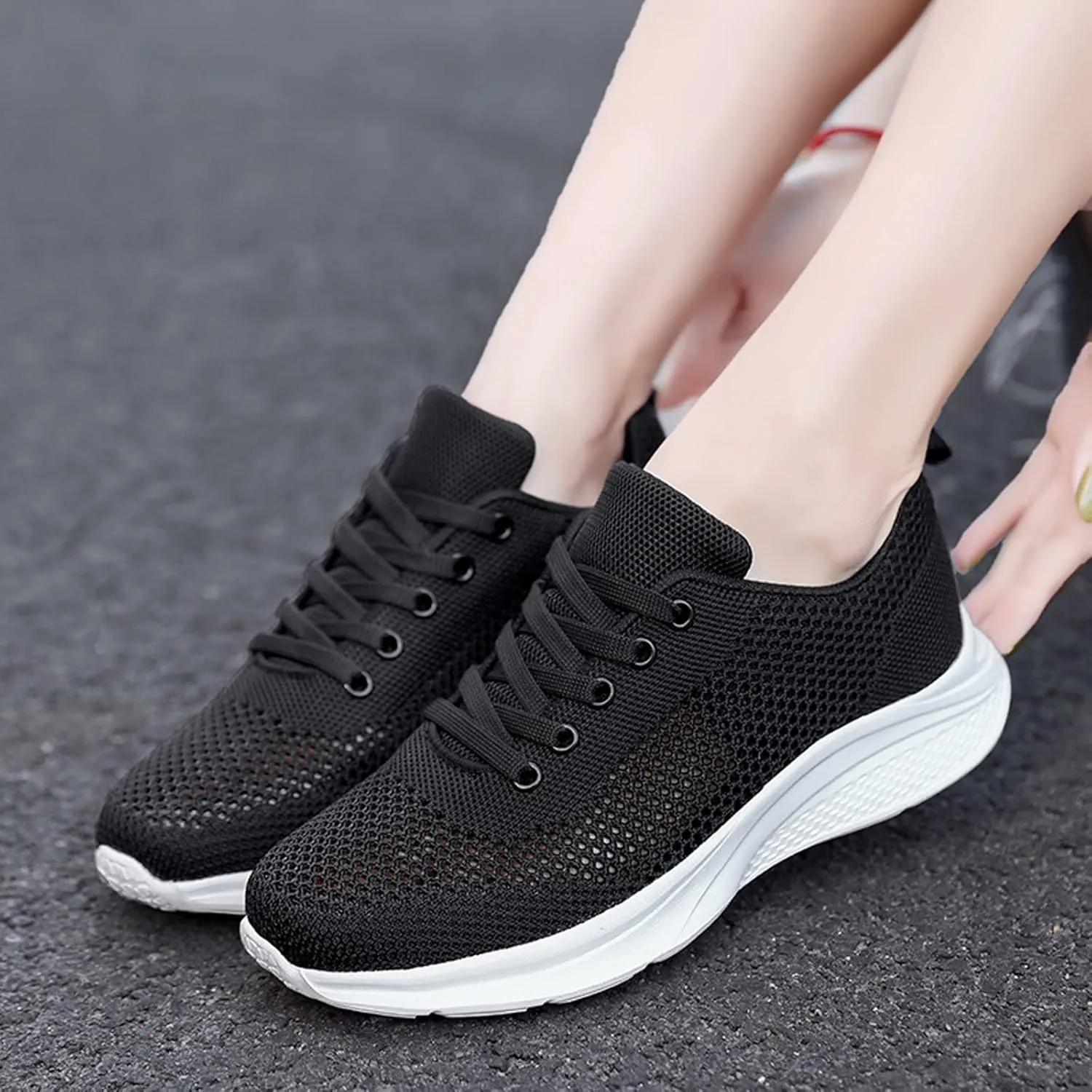Women's Walking Shoes Lightweight Tennis Fashion Sneakers Lace Up Tennis Shoes Men Jogging Slip On Shoes Casual Walking Sneakers Platform Tennis Shoe Trainers Shoe