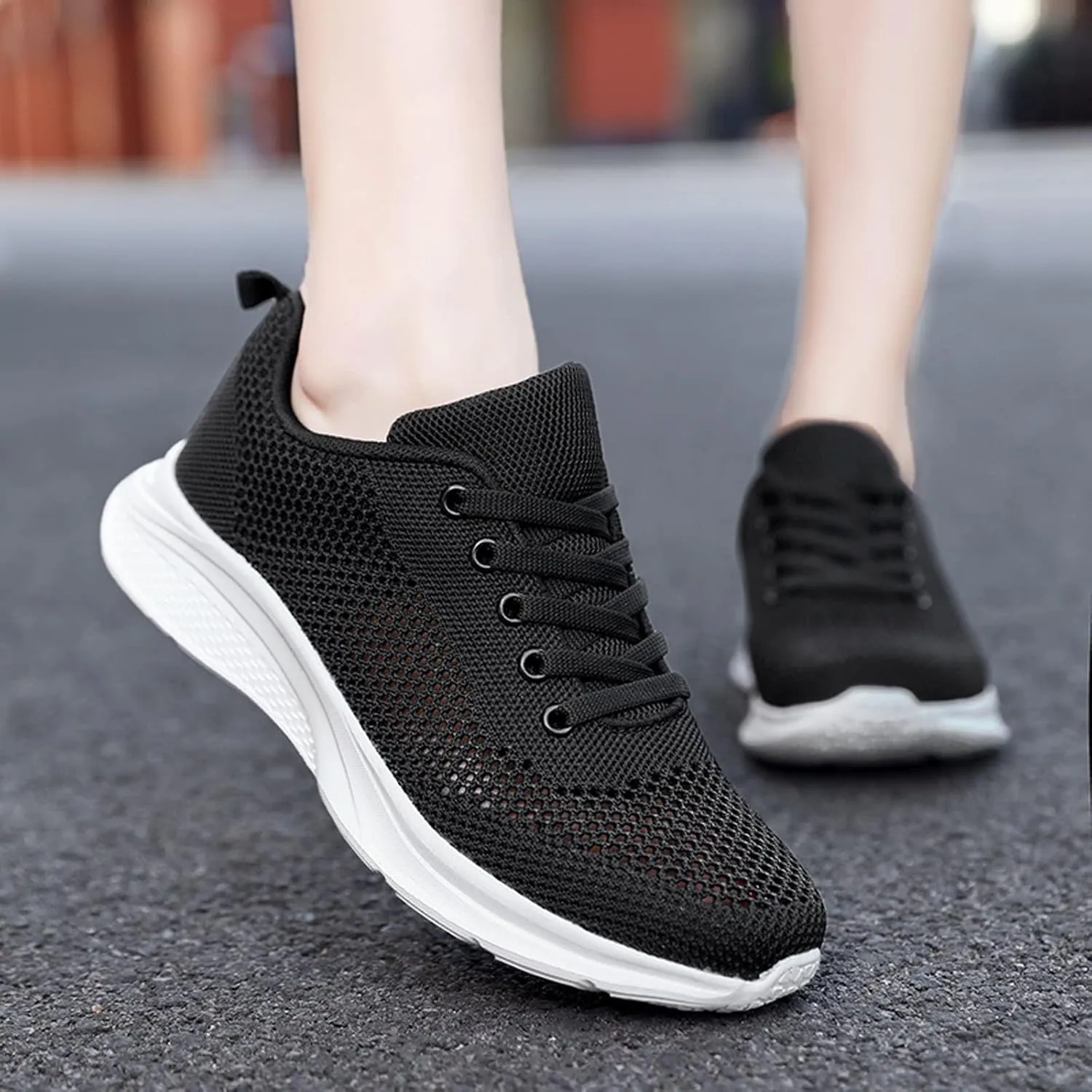 Women's Walking Shoes Lightweight Tennis Fashion Sneakers Lace Up Tennis Shoes Men Jogging Slip On Shoes Casual Walking Sneakers Platform Tennis Shoe Trainers Shoe