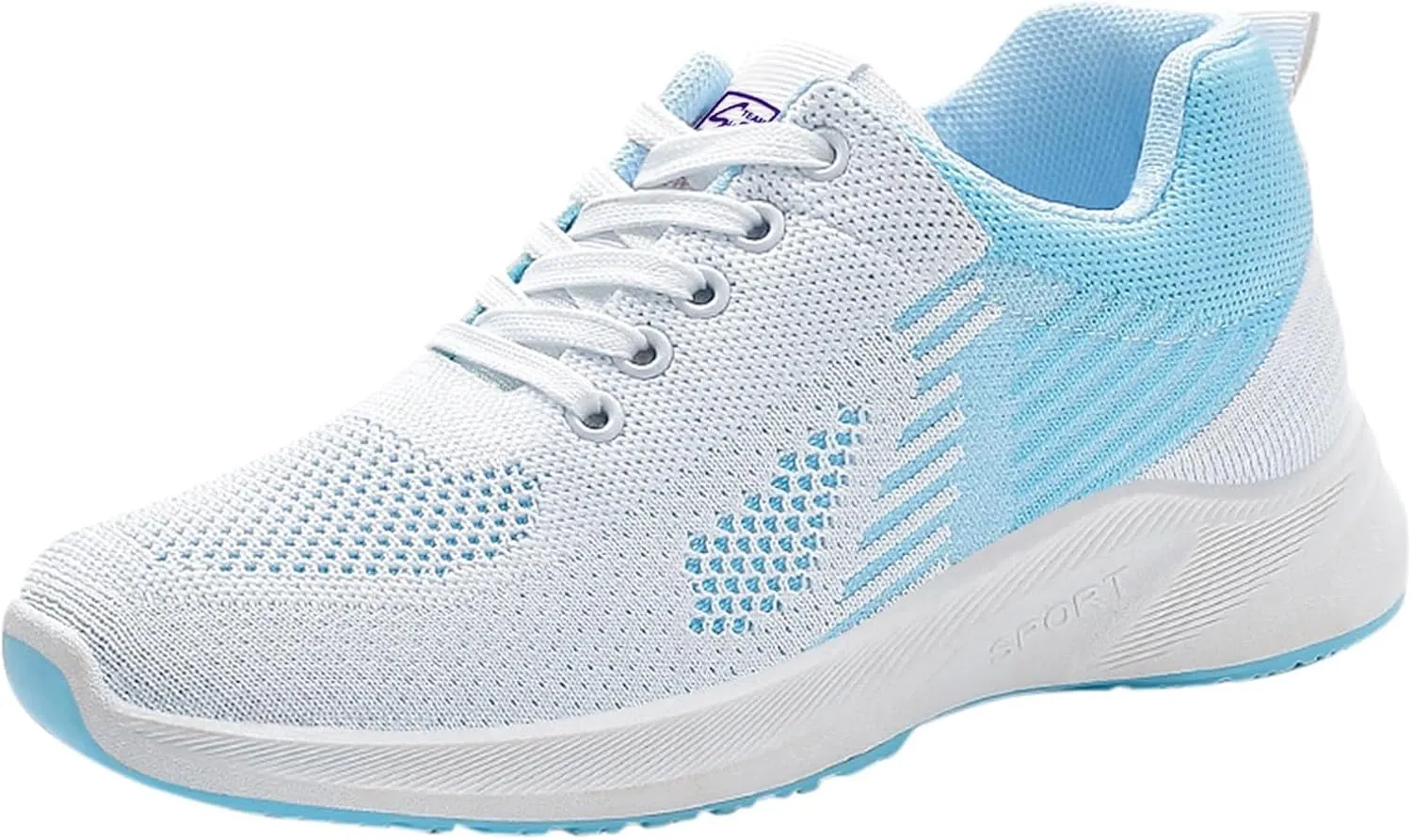Workout Shoes for Women Lace Up Thick Sole Solid Color Walking Sneakers Lightweight Breathable Casual Running Sneakers