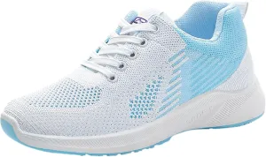 Workout Shoes for Women Lace Up Thick Sole Solid Color Walking Sneakers Lightweight Breathable Casual Running Sneakers